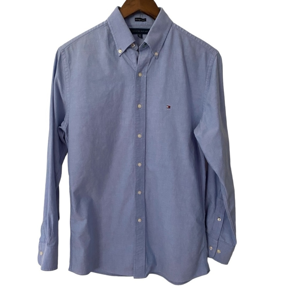 Tommy Hilfigure Slim-Fit Long Sleeve Button Down Oxford Dress Shirt Mens Small